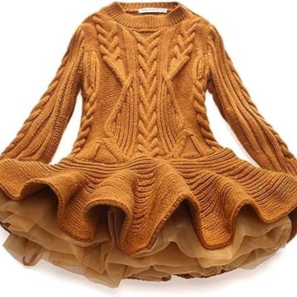 Girl Winter Long Sweater Dress